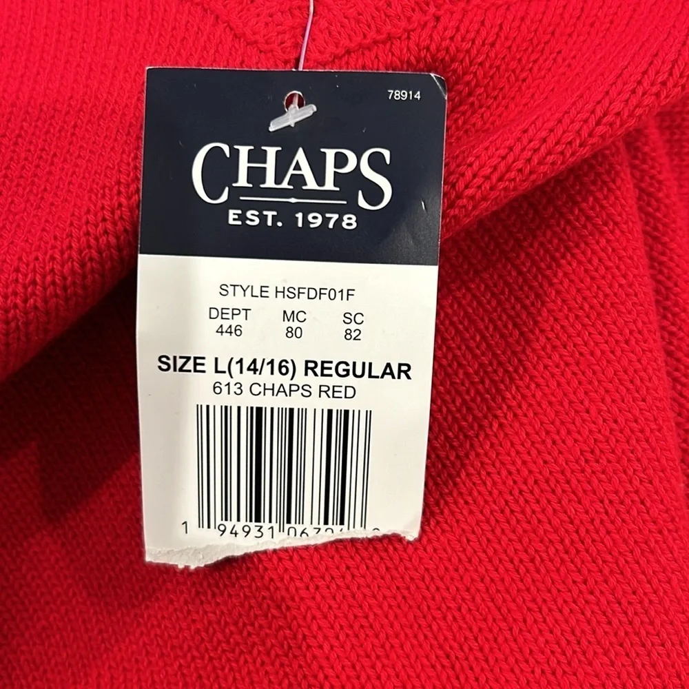 Chaps Boy’s Red Vest, Size Large (14/16), 100% cotton